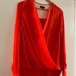 Rag and Bone Victor Silk Blouse Red